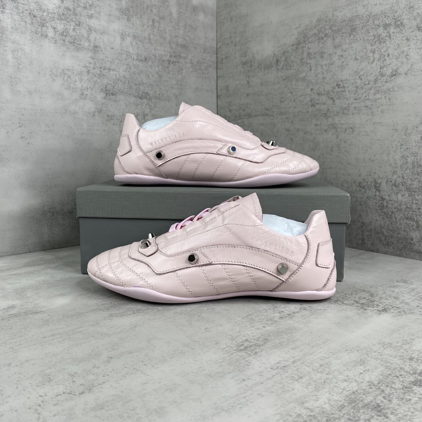 Balenciaga Punk Lace-Up Shoes Pink