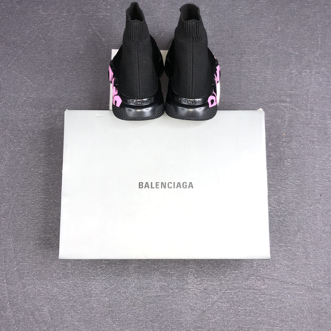 Balenciaga Speed Sock Sneakers Black/Pink