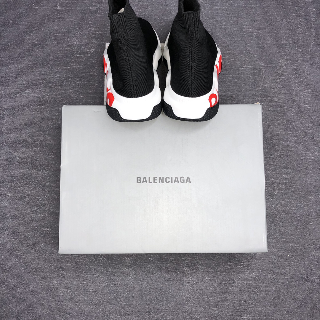 Balenciaga Speed Sock Sneakers Black/Red/White