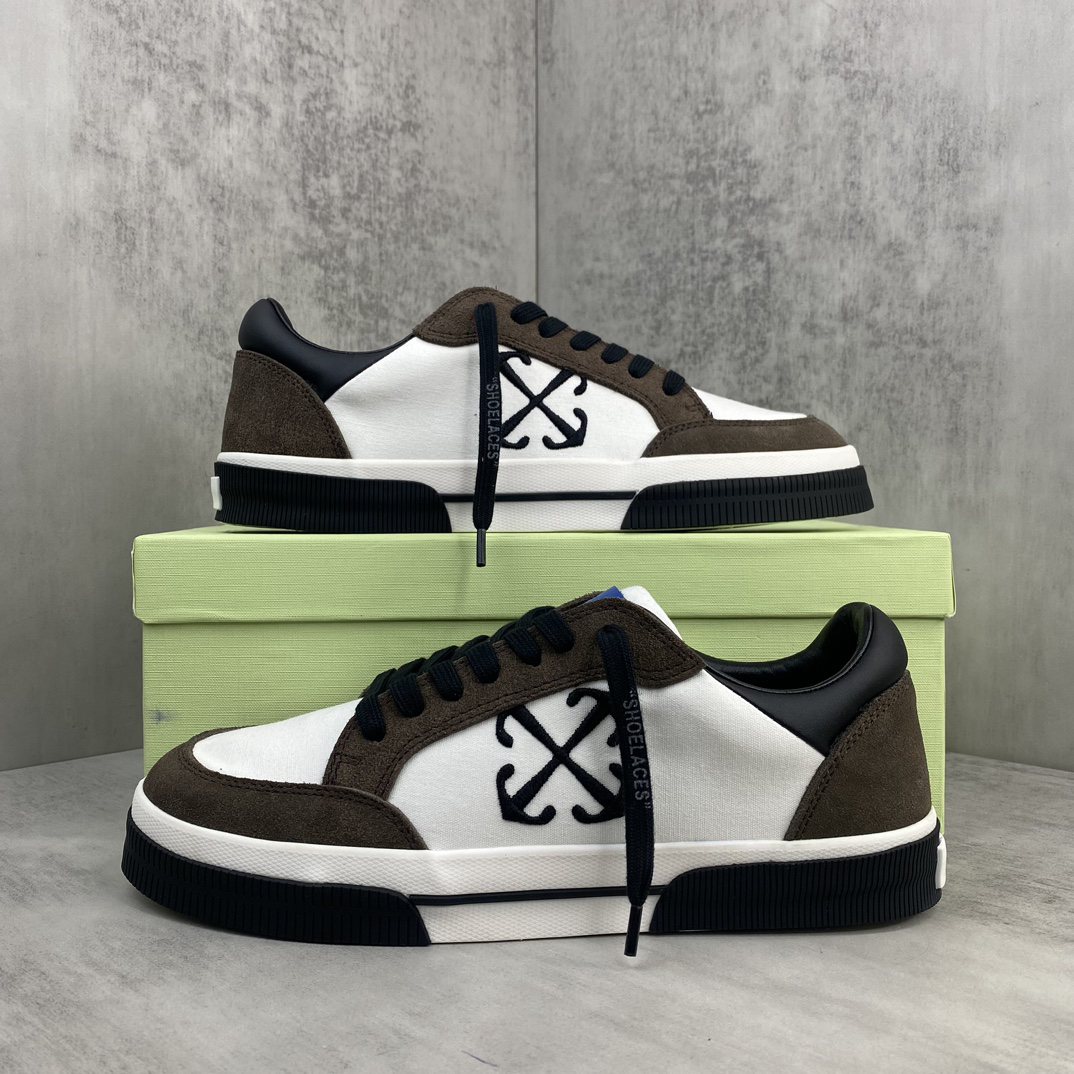 Off-White Low Vulcanized Canvas Sneakers White/Brown/Black