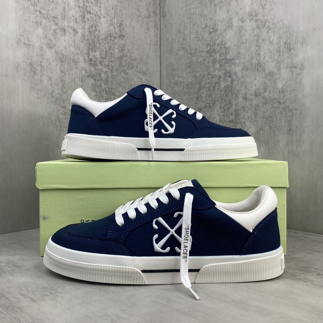 Off-White Low Vulcanized Canvas Sneakers Navy