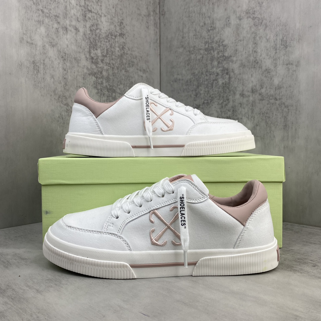 Off-White Low Vulcanized Canvas Sneakers White/Pink