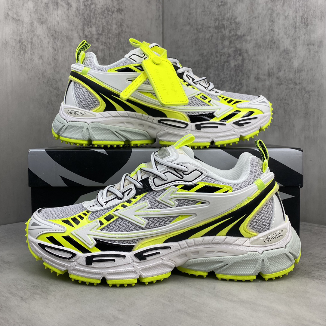 Off-White OOO Runner Sneakers Neon Yellow