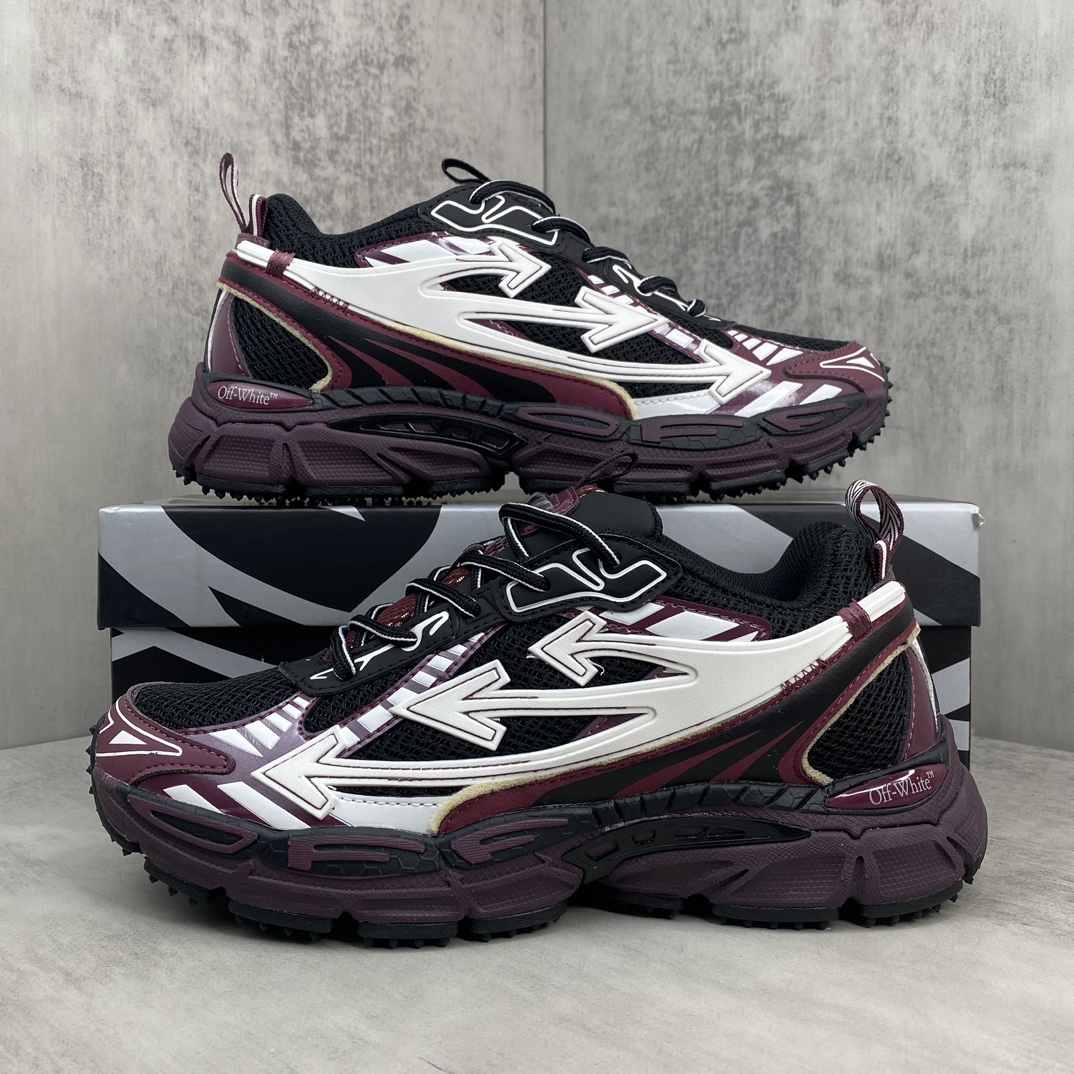 Off-White CO-V Runner Sneakers Burgundy