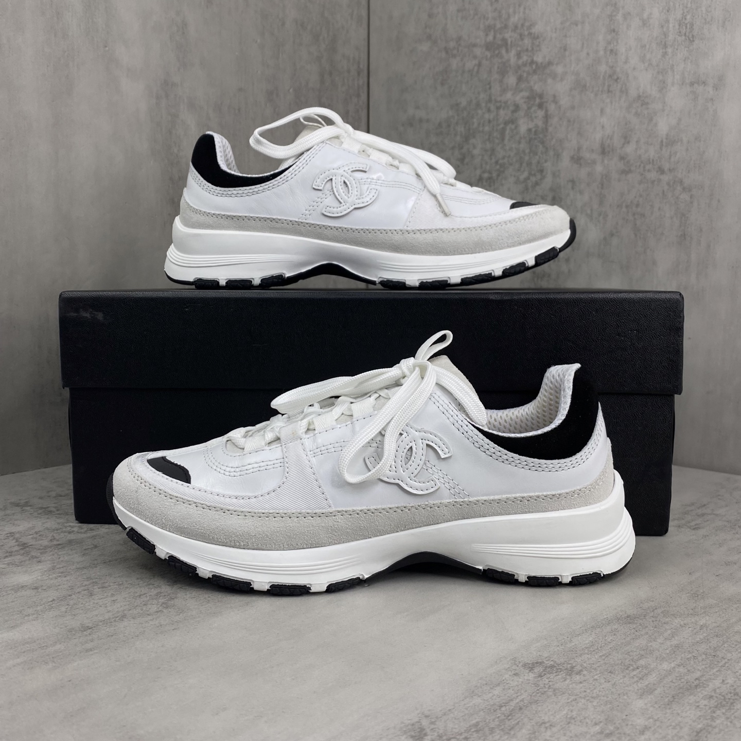 Chanel Chunky Trainer Sneakers White/Black