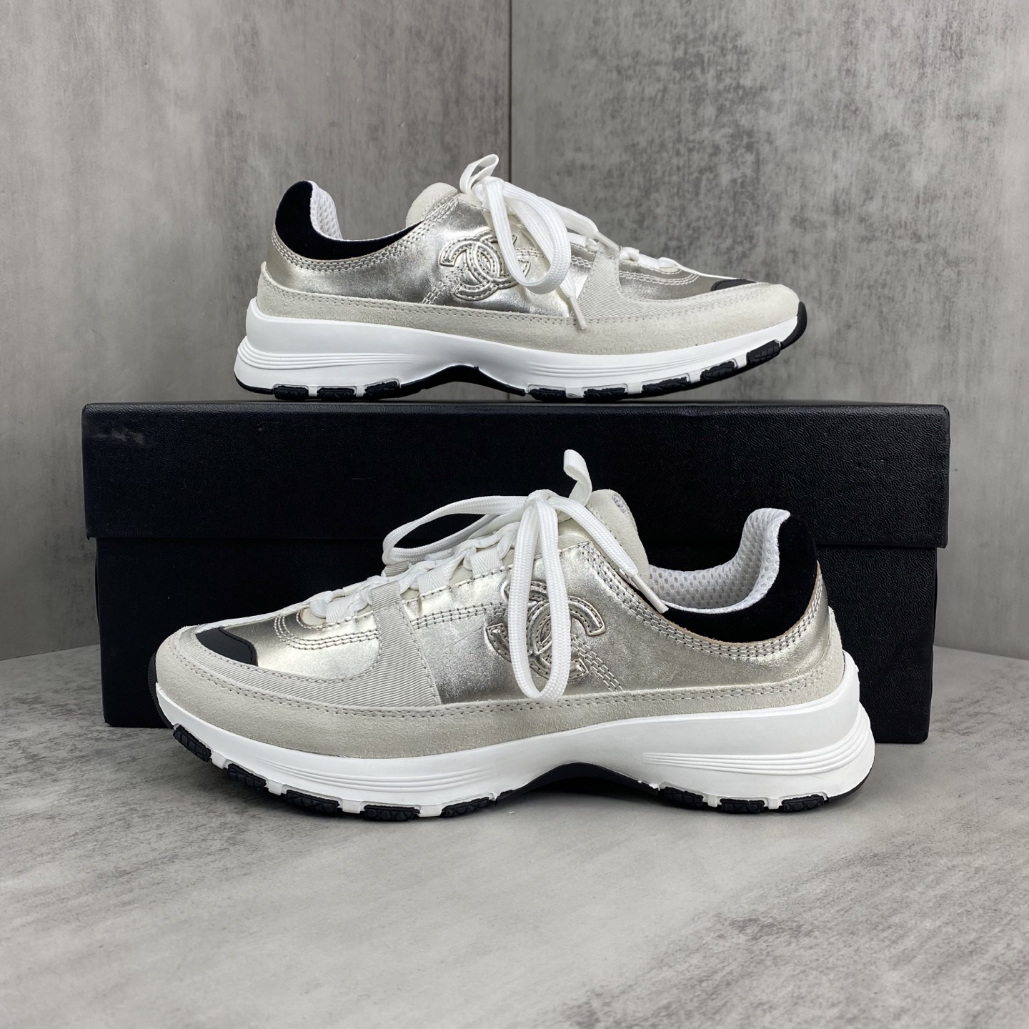 Chanel Casual Sport Sneakers Silver