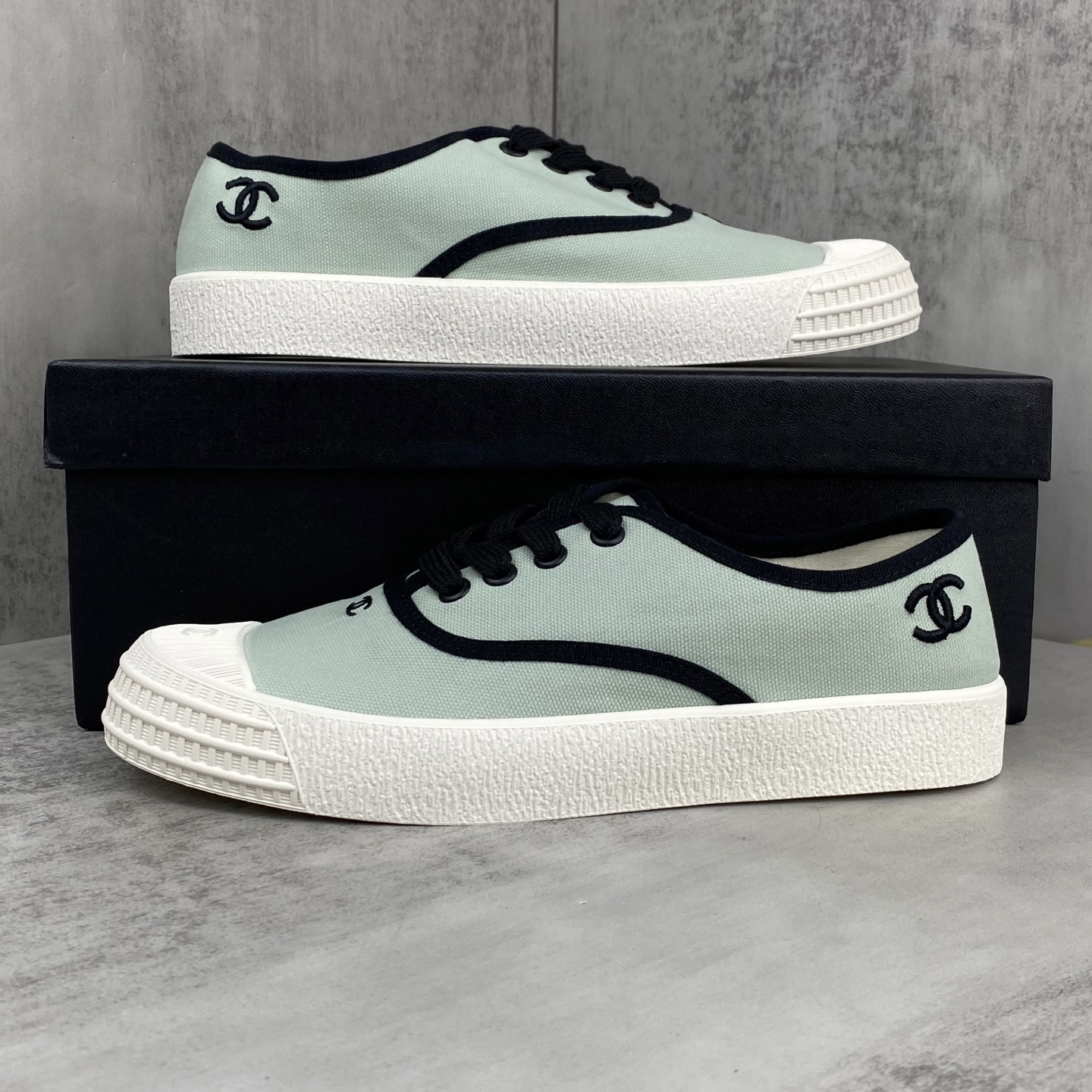 Chanel Vintage Canvas Sneaker Mint Green