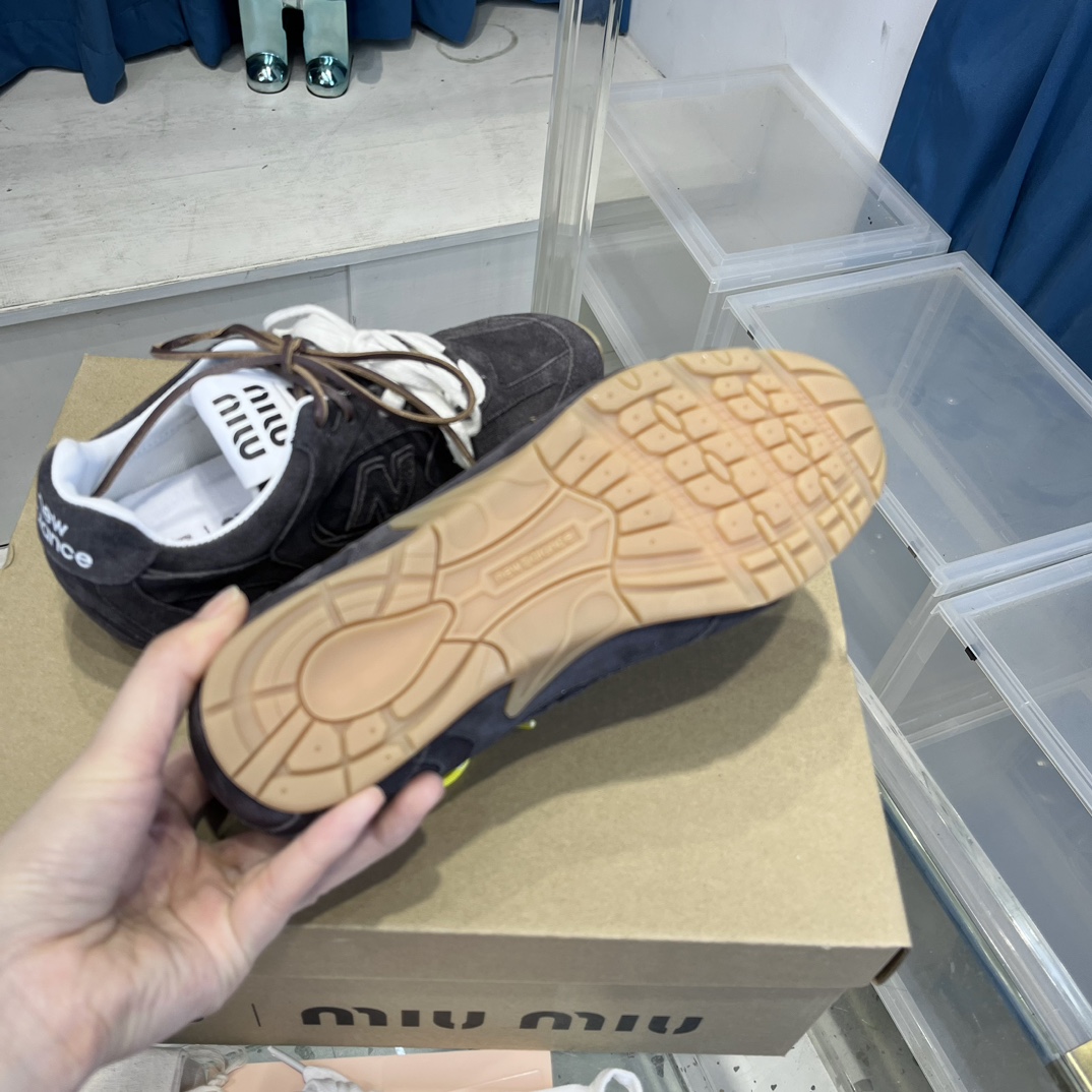 Miu Miu x New Balance 530 Sneakers Dark Gray