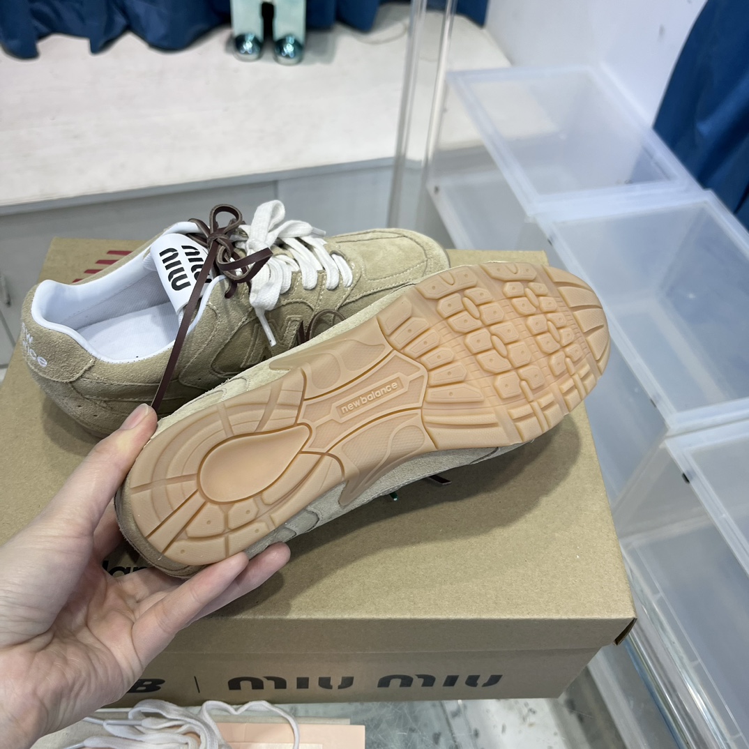 Miu Miu x New Balance 530 Suede Sneakers Beige