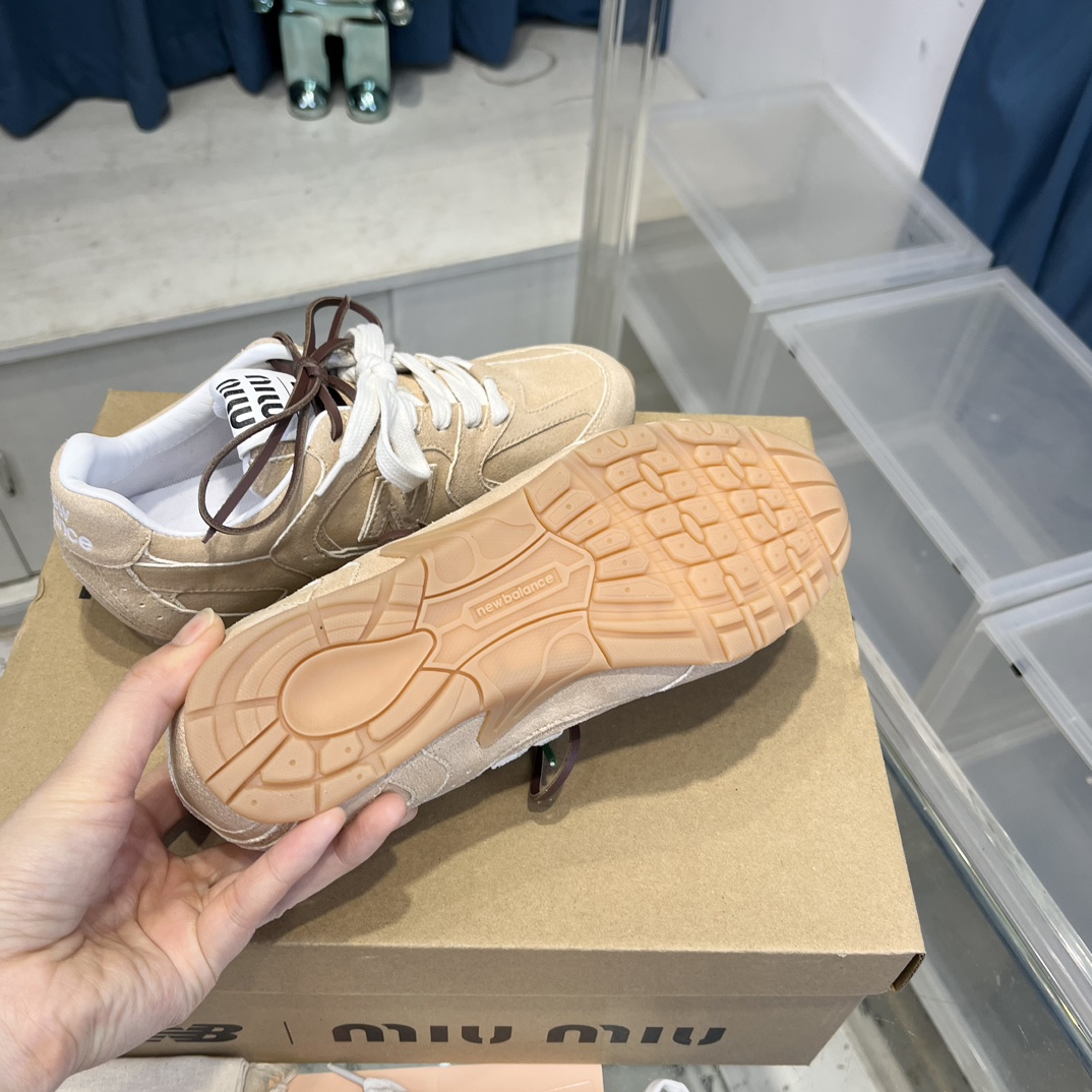 Miu Miu x New Balance 530 Suede Sneakers Beige