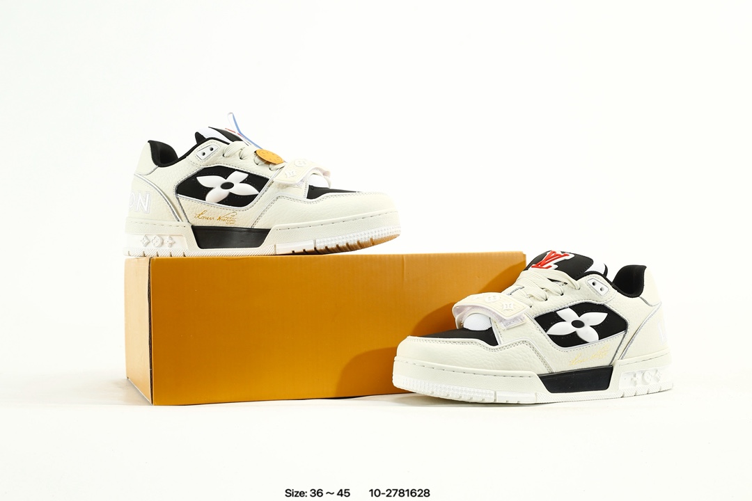 Louis Vuitton Trainer Low Sneaker White Black