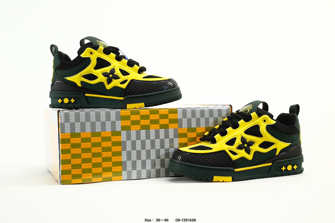 Louis Vuitton Trainer Low Sneaker Black Yellow