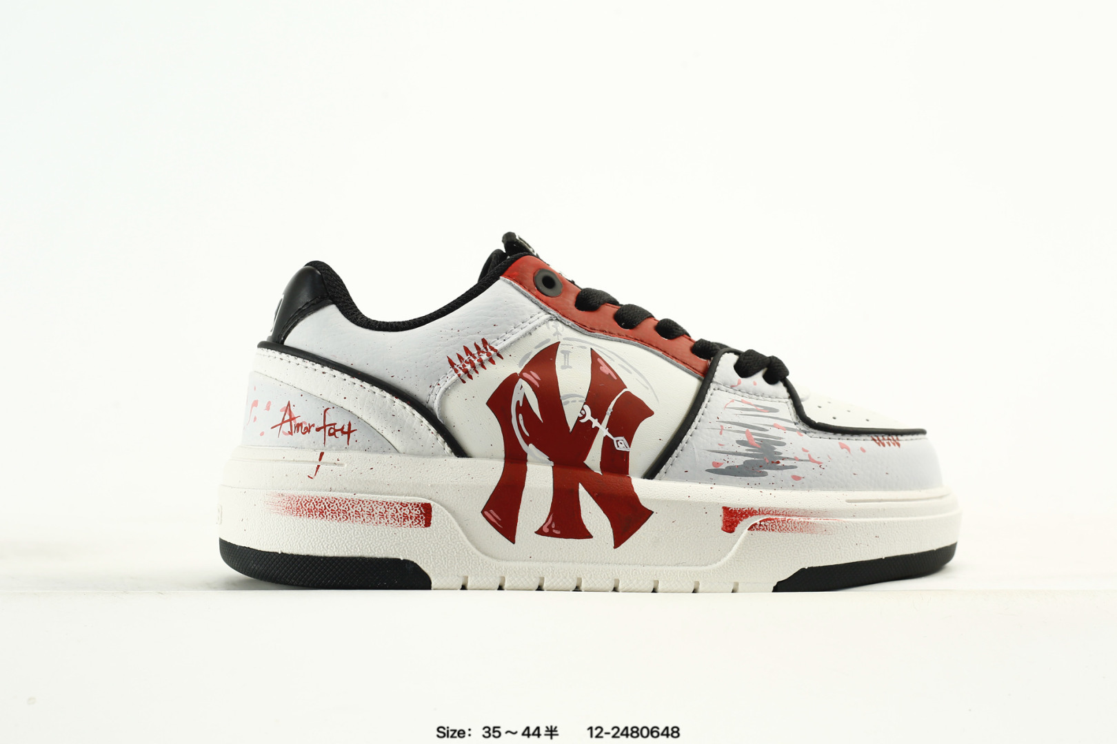 MLB NY Graffiti Dad Sneakers White Red Black