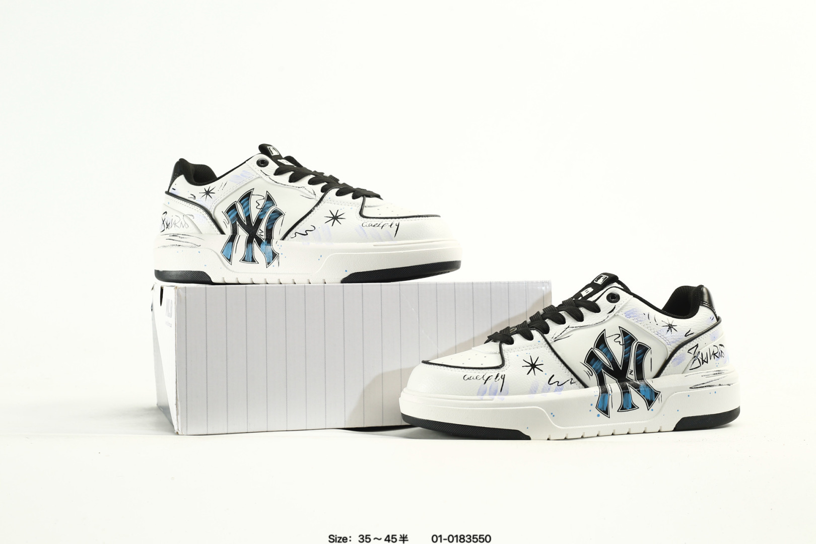 MLB Chunky Liner PU Low-Top Sneakers White/Black