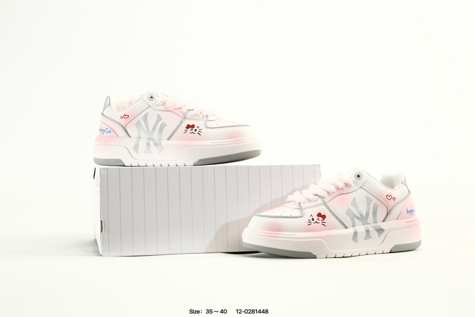 MLB Chunky Liner PU Sneaker White Pink