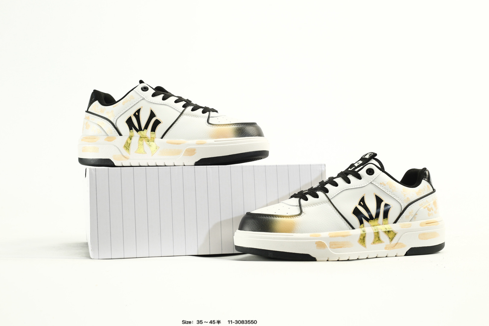 MLB Chunky Liner PU Sneakers White/Black/Gold