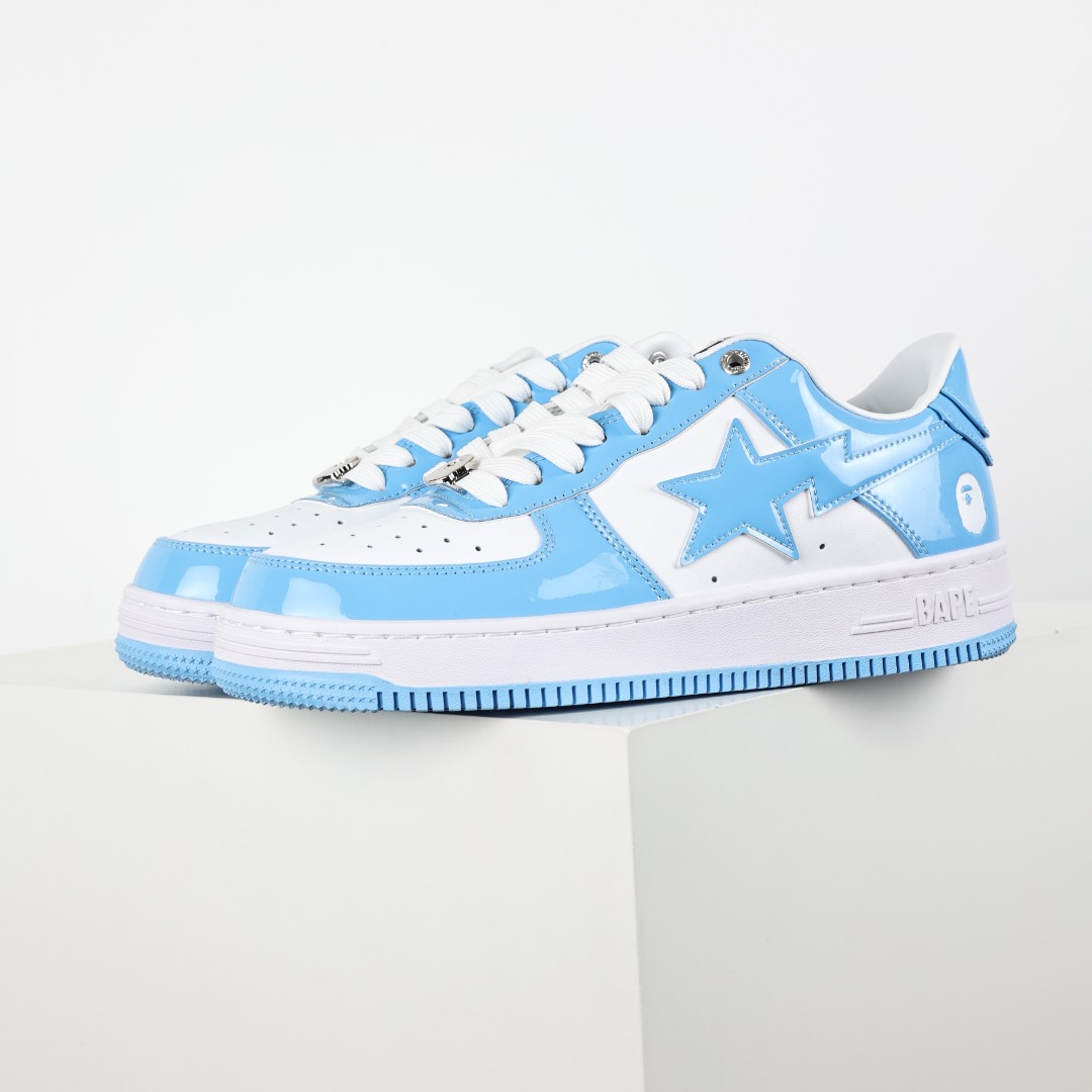 A Bathing Ape BAPE STA Patent Low Sneakers Sky Blue