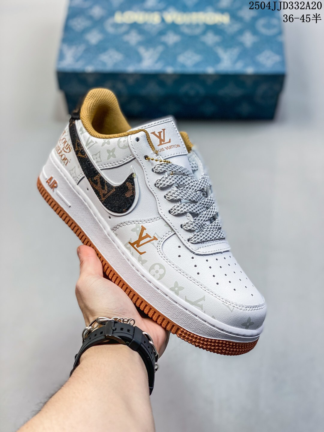 Nike Air Force 1 '07 Low Monogram Sneakers White/Brown