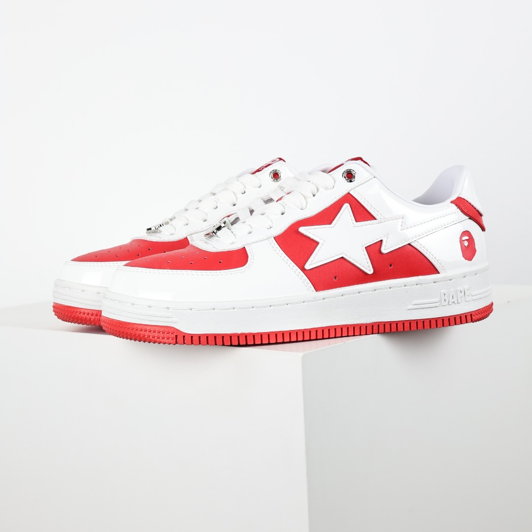 A Bathing Ape BAPE STA Low Sneakers Red/White