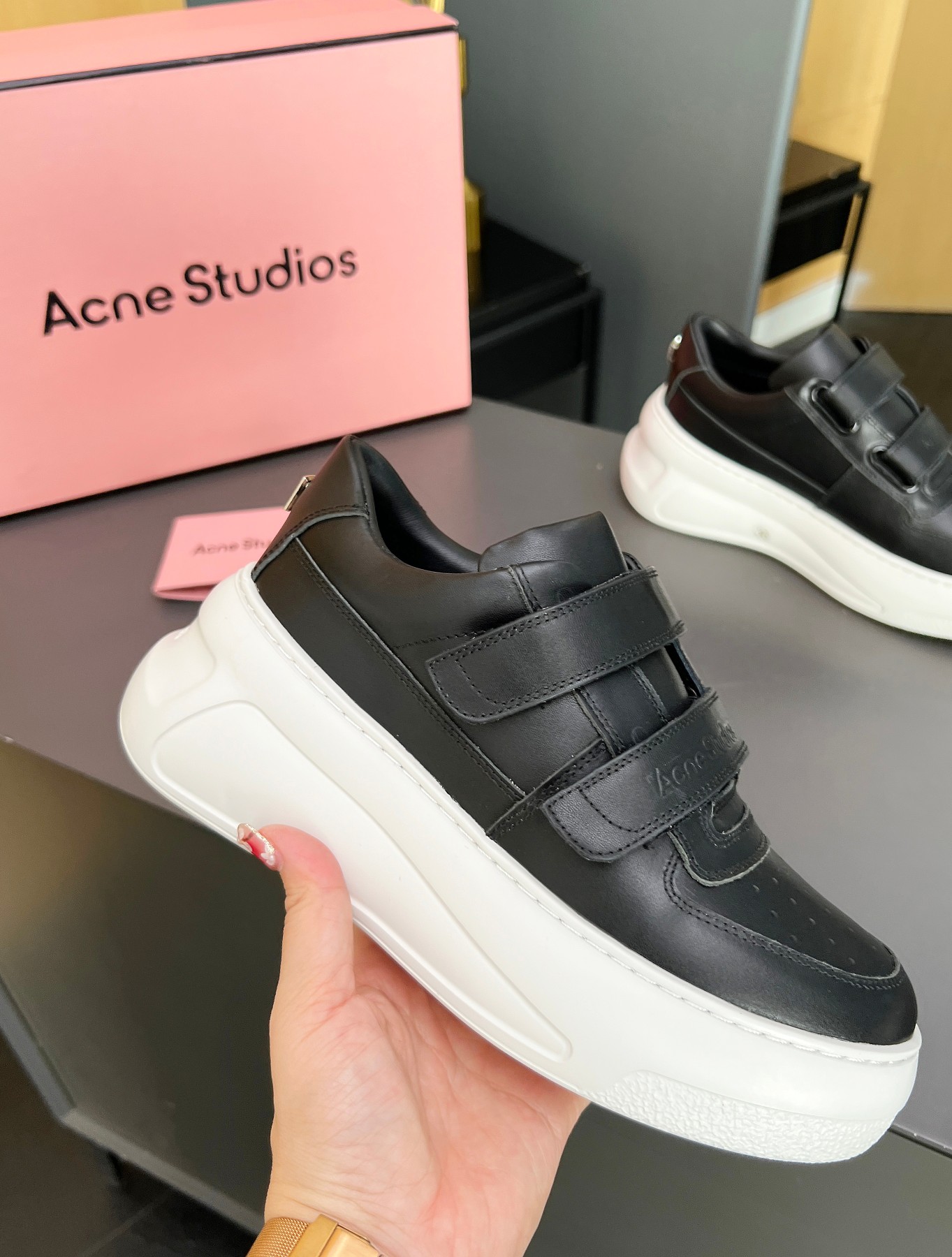 Acne Studios Velcro Platform Sneakers Black
