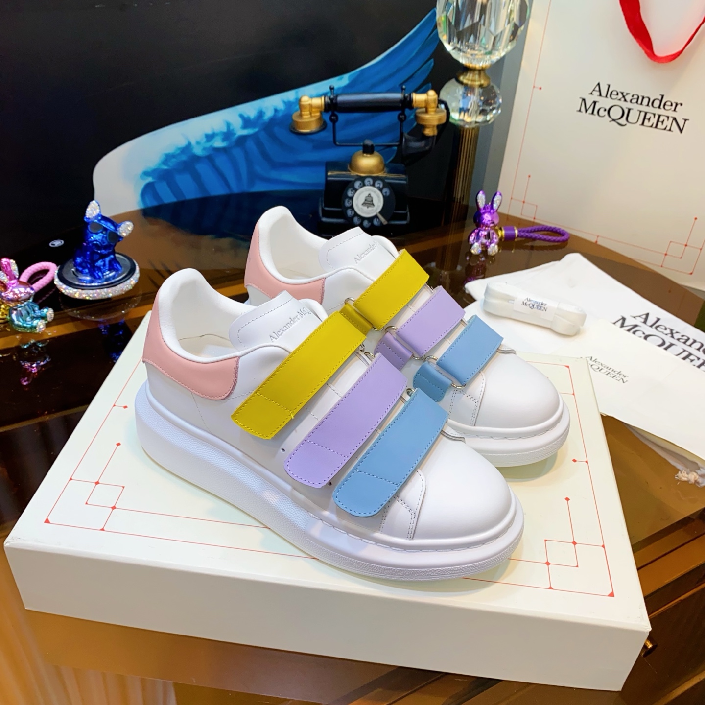 Alexander McQueen Triple Strap Sneakers Multicolor