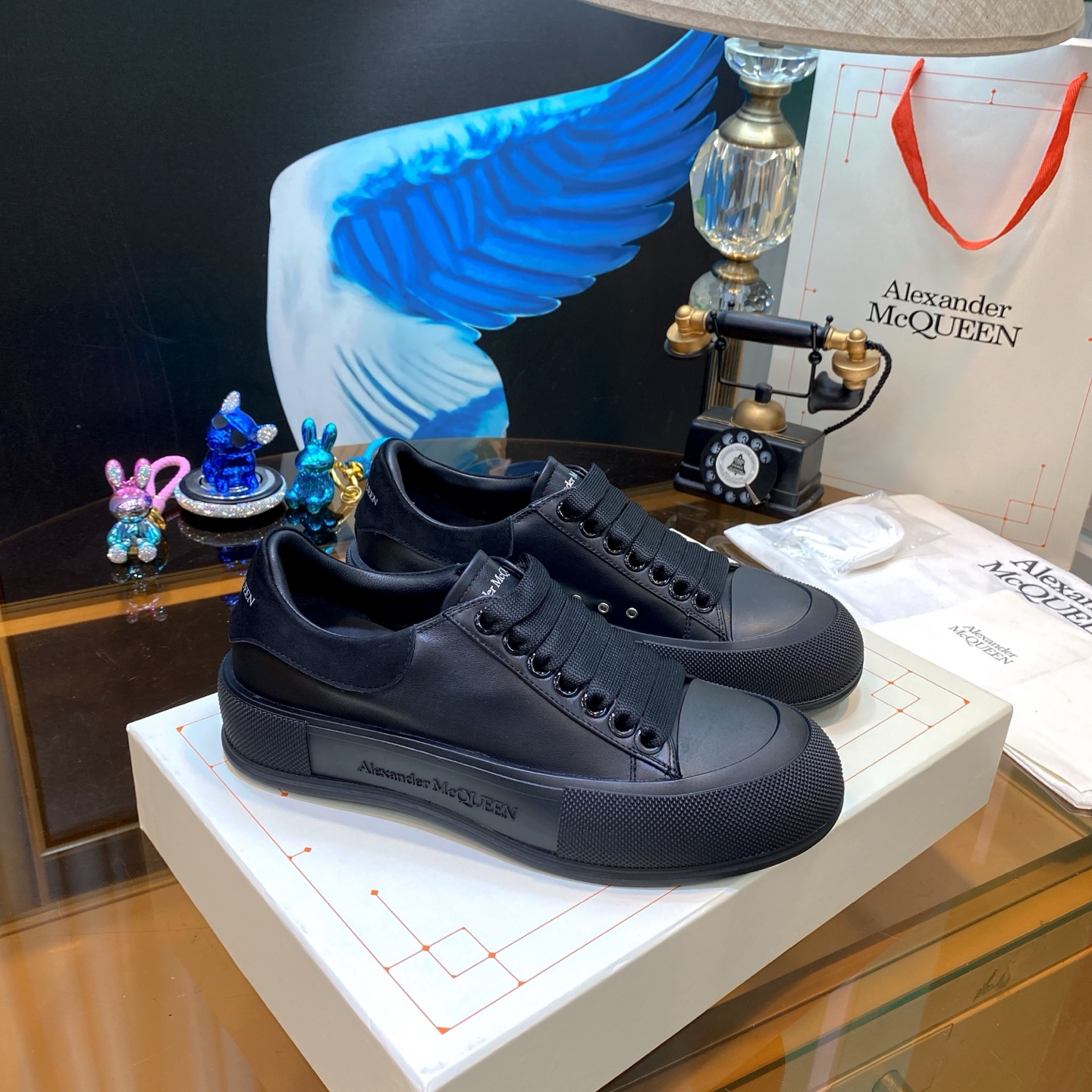 Alexander McQueen Leather Sneakers Black