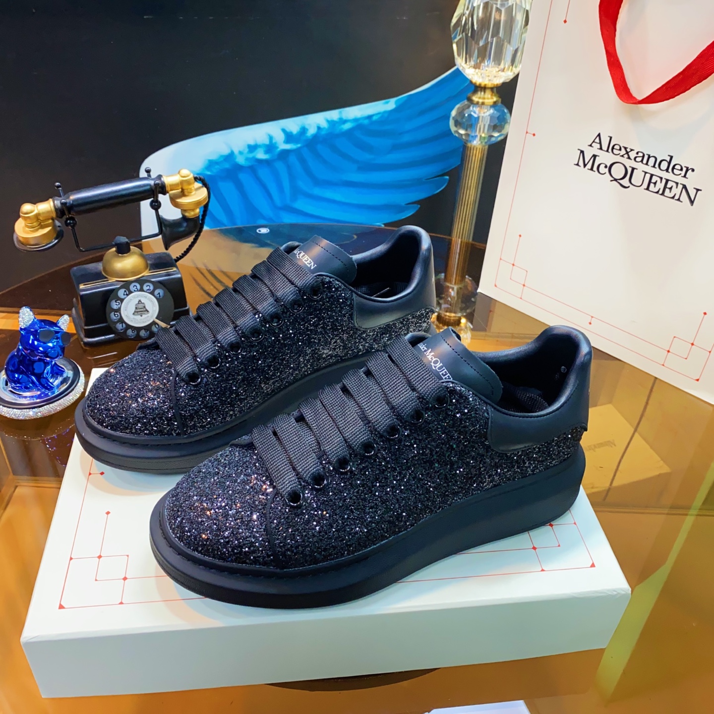 Alexander McQueen Glitter Sneakers Black