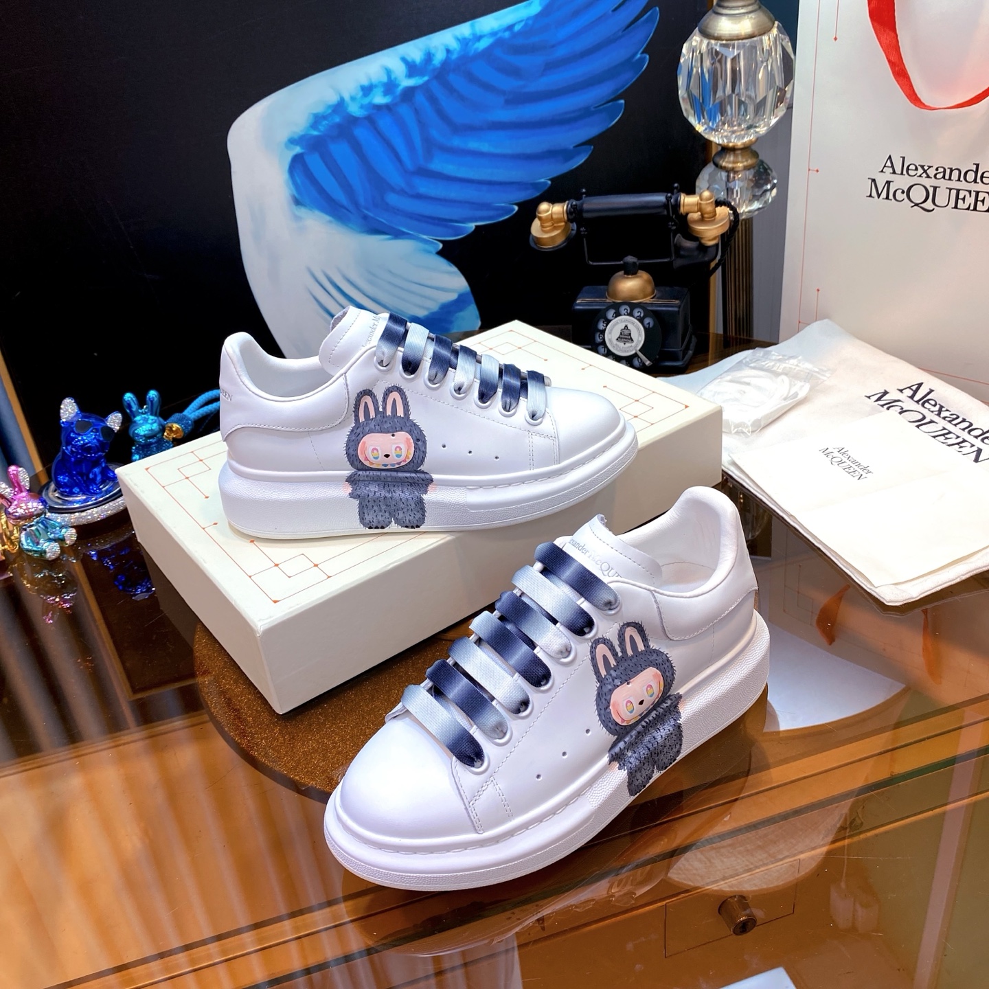 Alexander McQueen Pop Mart Bunny Sneakers White