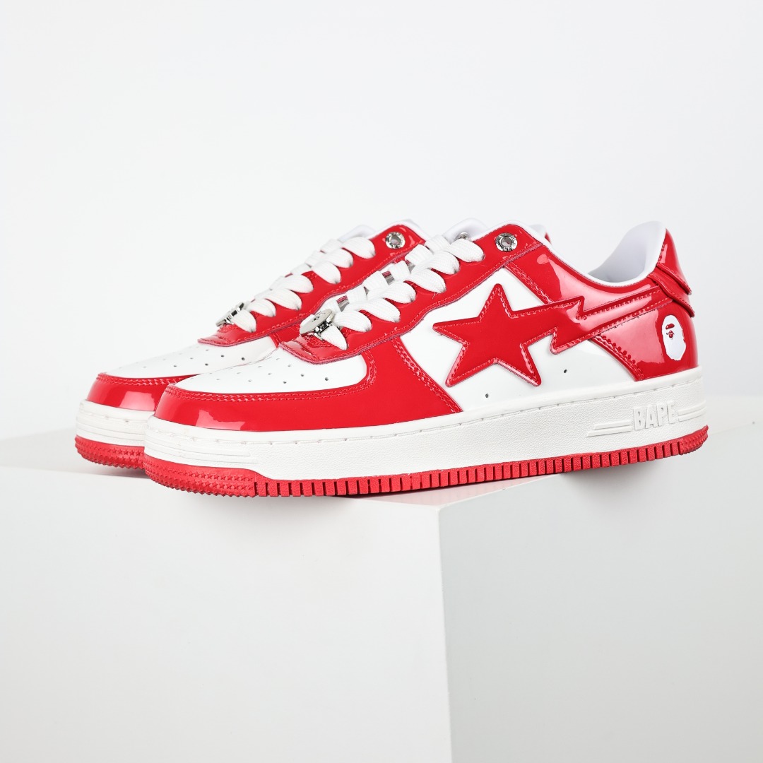 A Bathing Ape BAPE STA Low Sneakers Red/White