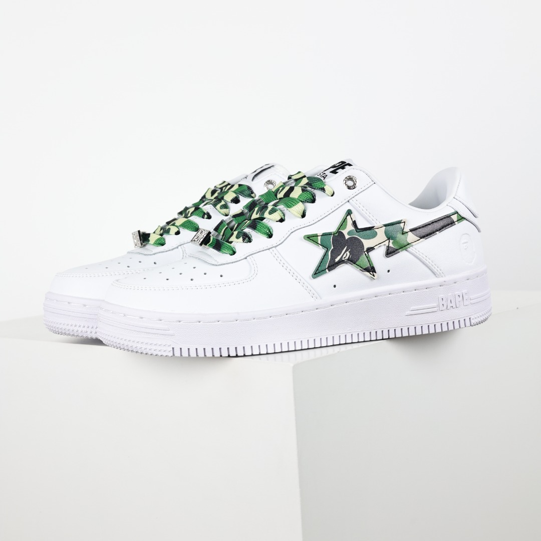 Bape BAPE STA Low Skate Sneakers White Green Camo
