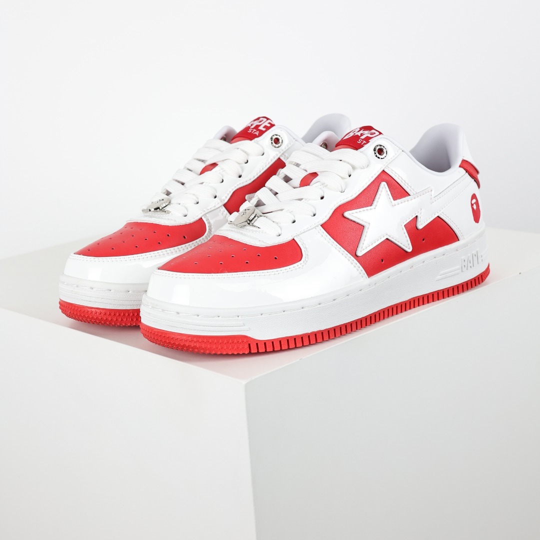 A Bathing Ape BAPE STA Low Sneakers Red/White