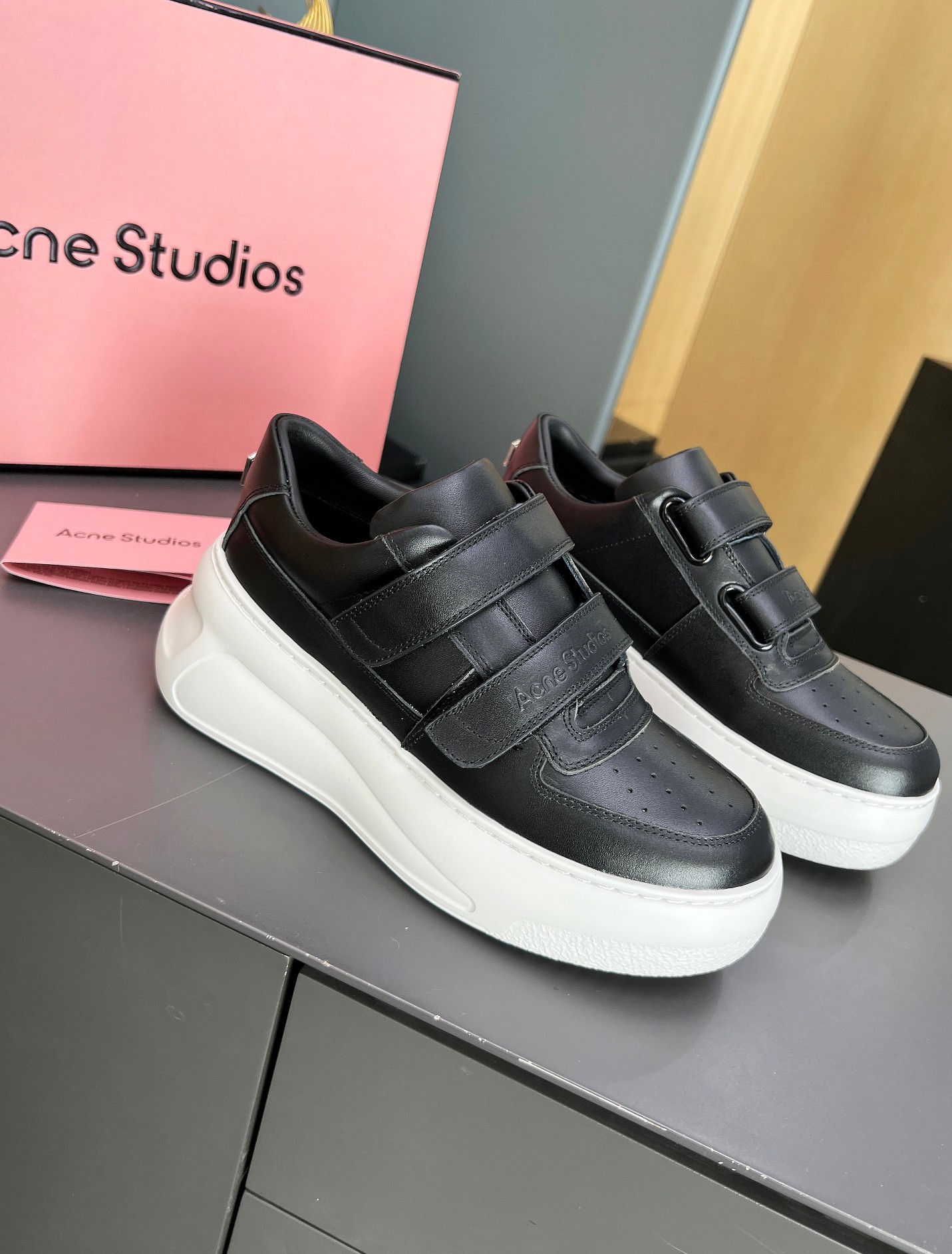 Acne Studios Velcro Platform Sneakers Black