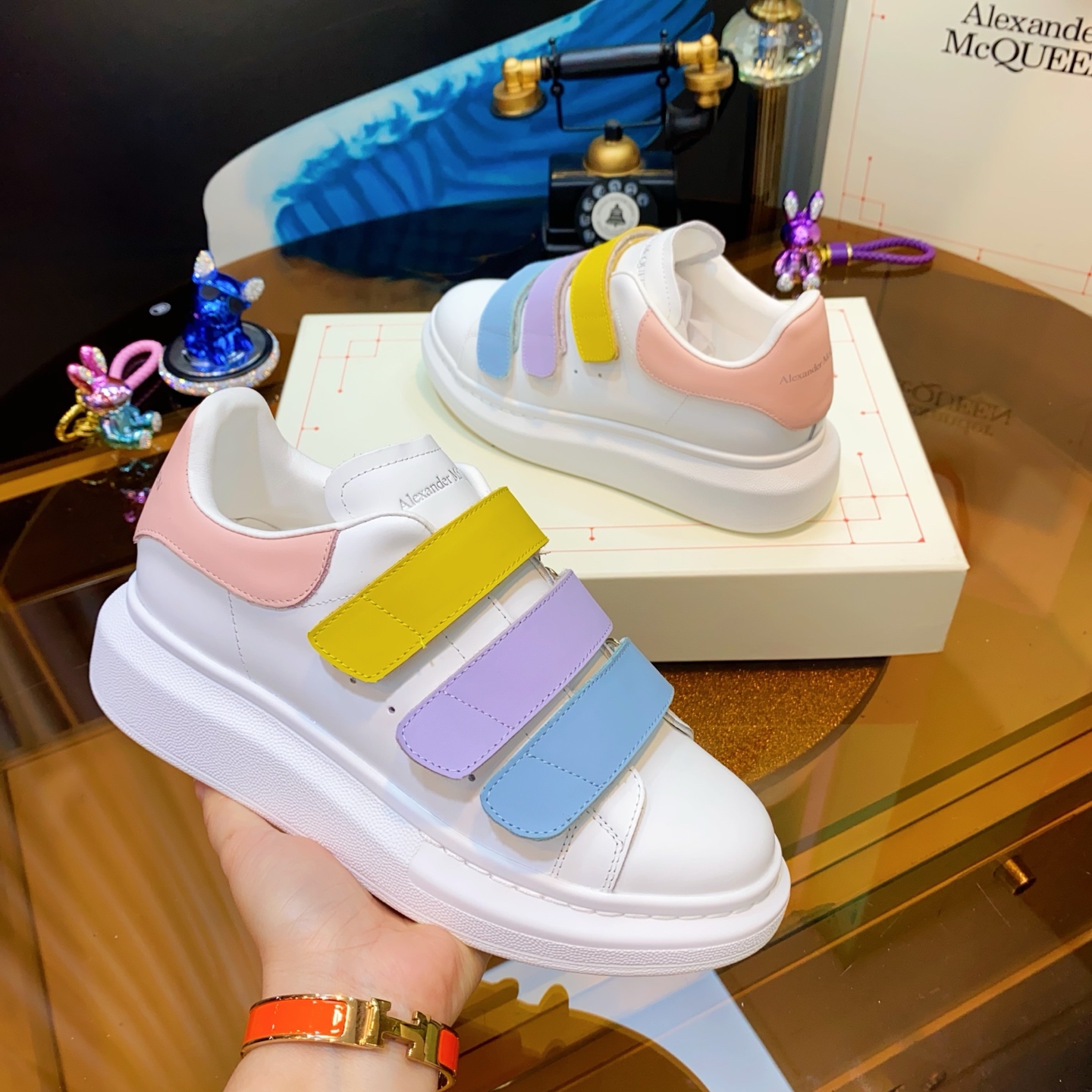 Alexander McQueen Triple Strap Sneakers Multicolor
