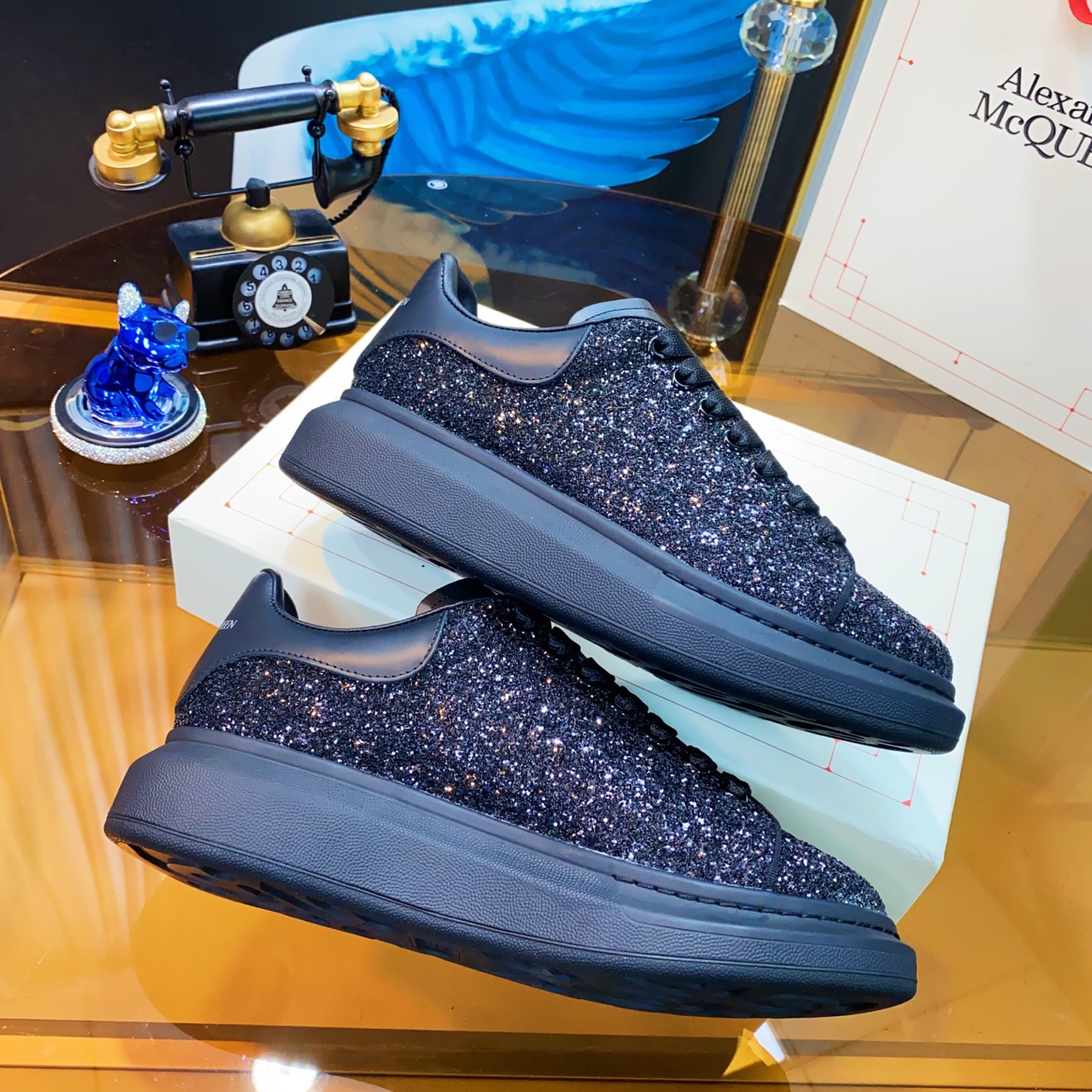 Alexander McQueen Glitter Sneakers Black