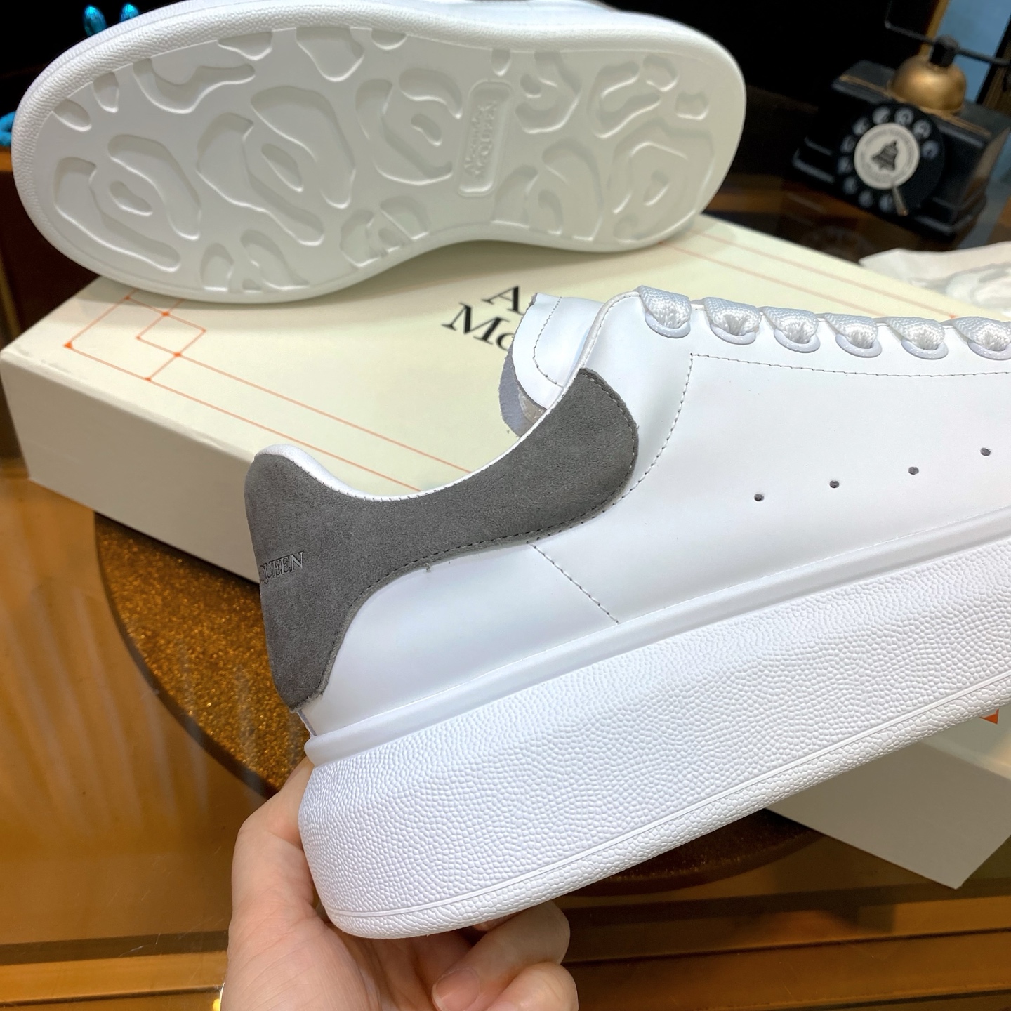 Alexander McQueen Oversized Sneakers White Grey