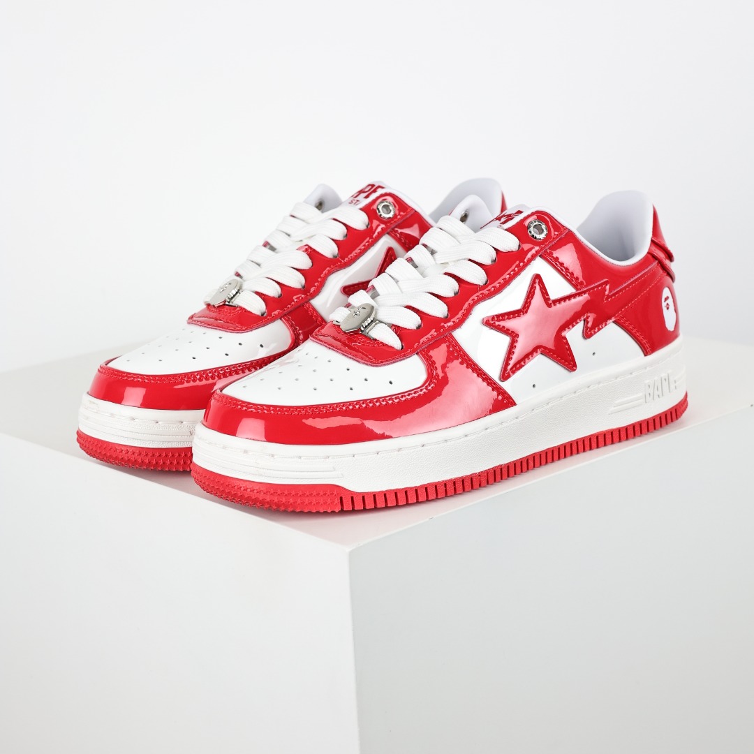 A Bathing Ape BAPE STA Low Sneakers Red/White