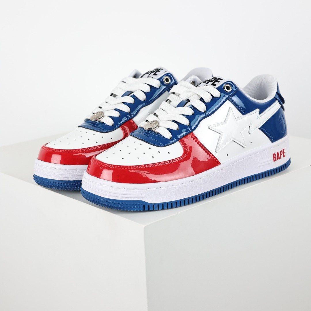 A Bathing Ape BAPE STA Low Sneakers Red/White/Blue