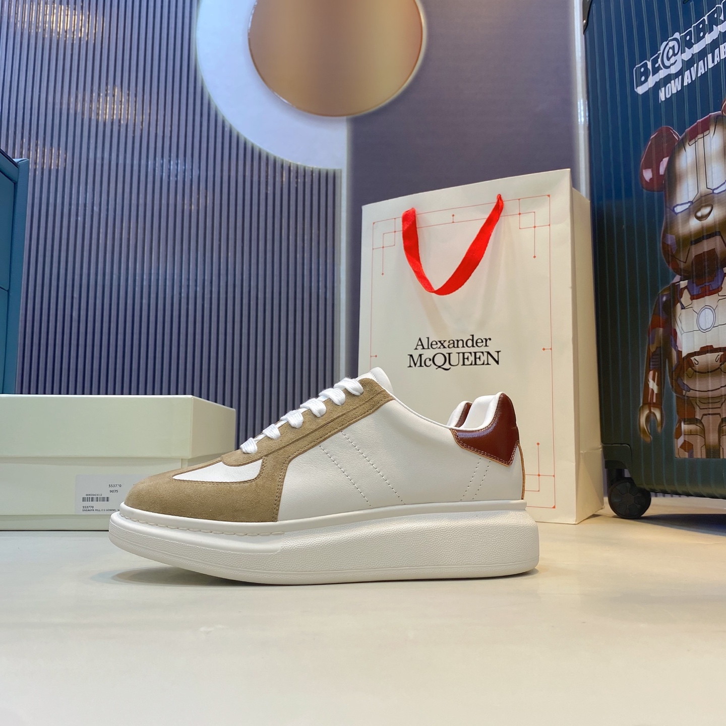Alexander McQueen Oversized Sneakers White/Khaki/Brown