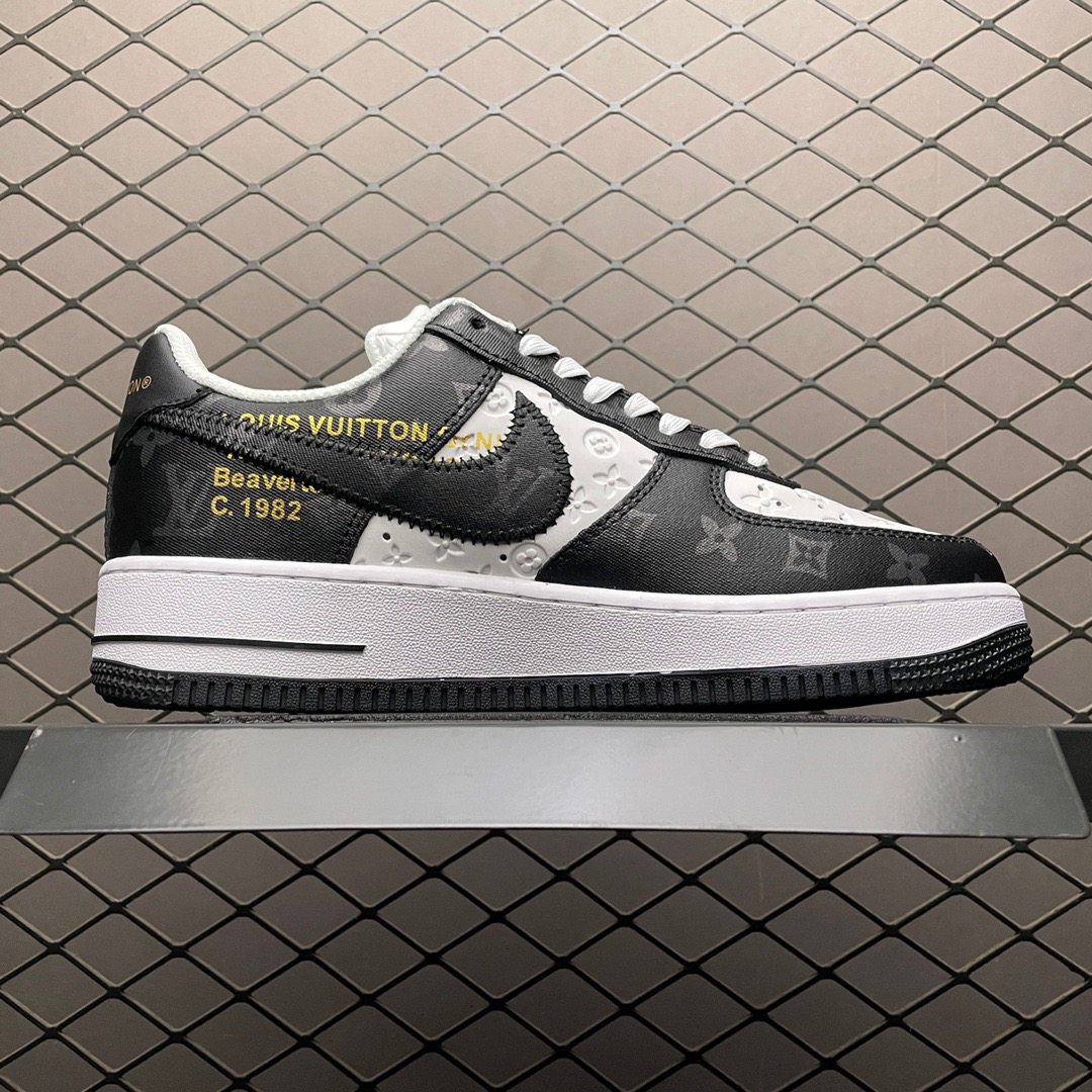 LV x Nike AF1 Low Sneaker Black/White