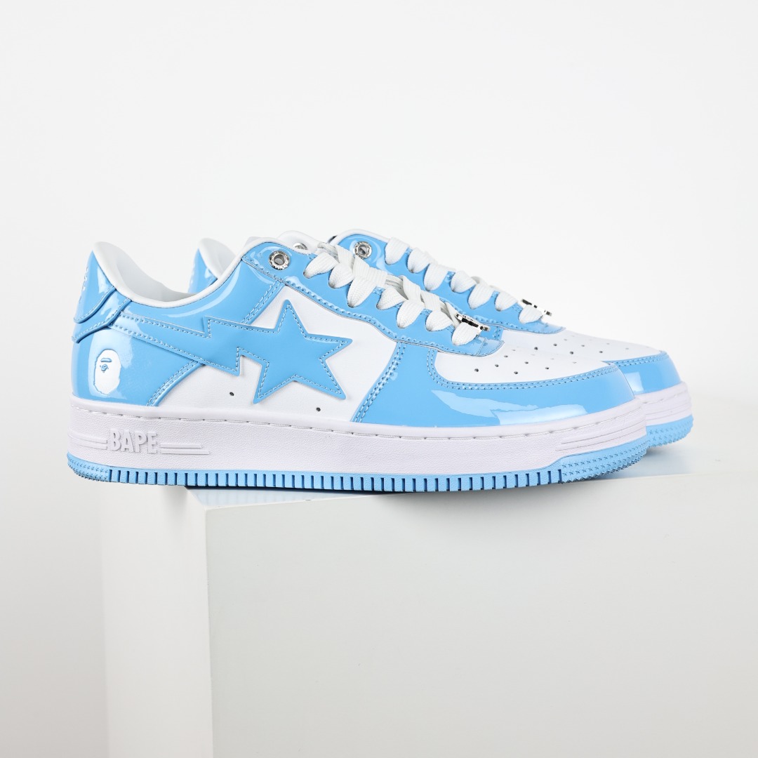 A Bathing Ape BAPE STA Patent Low Sneakers Sky Blue
