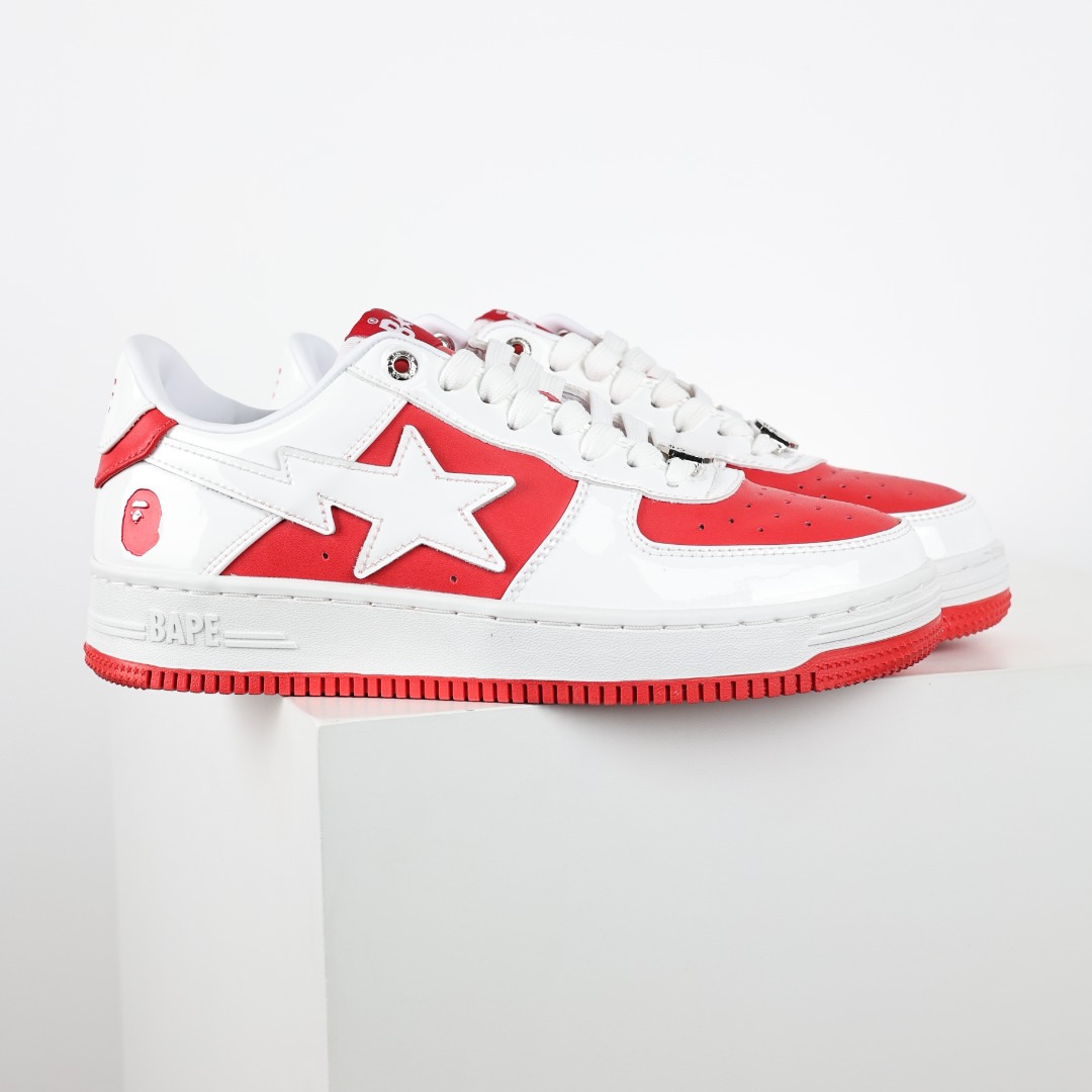 A Bathing Ape BAPE STA Low Sneakers Red/White