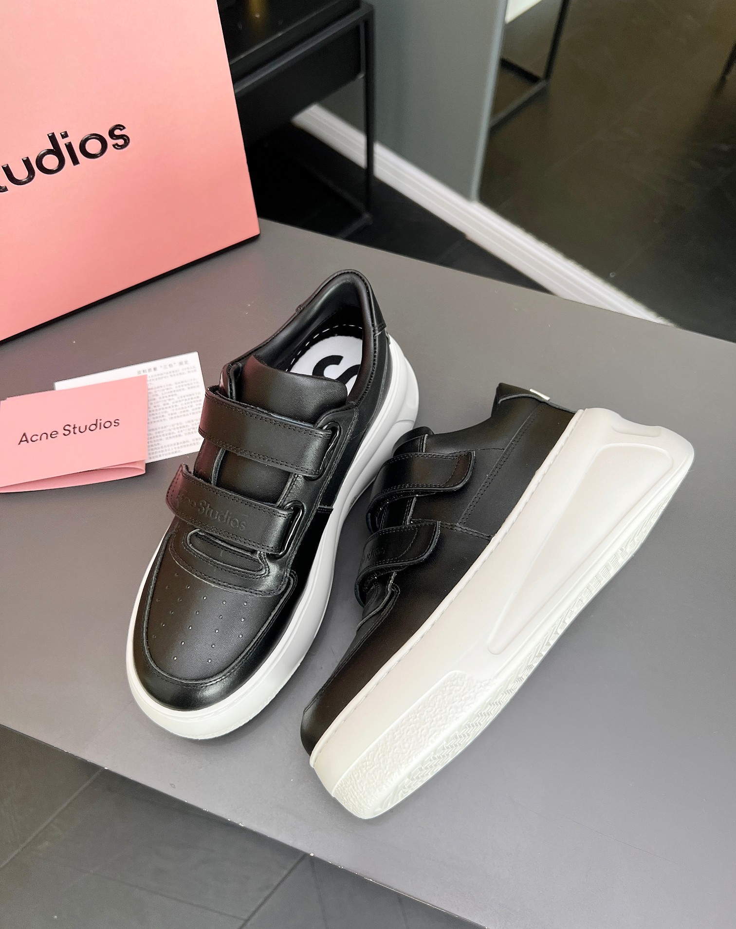Acne Studios Velcro Platform Sneakers Black