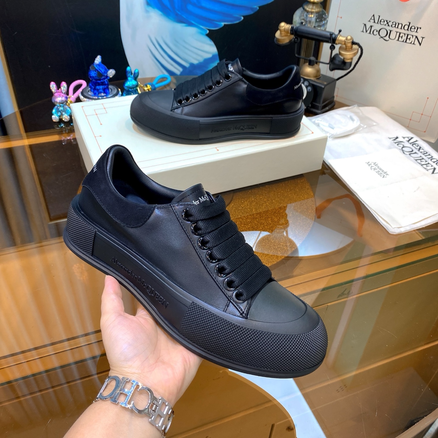 Alexander McQueen Leather Sneakers Black