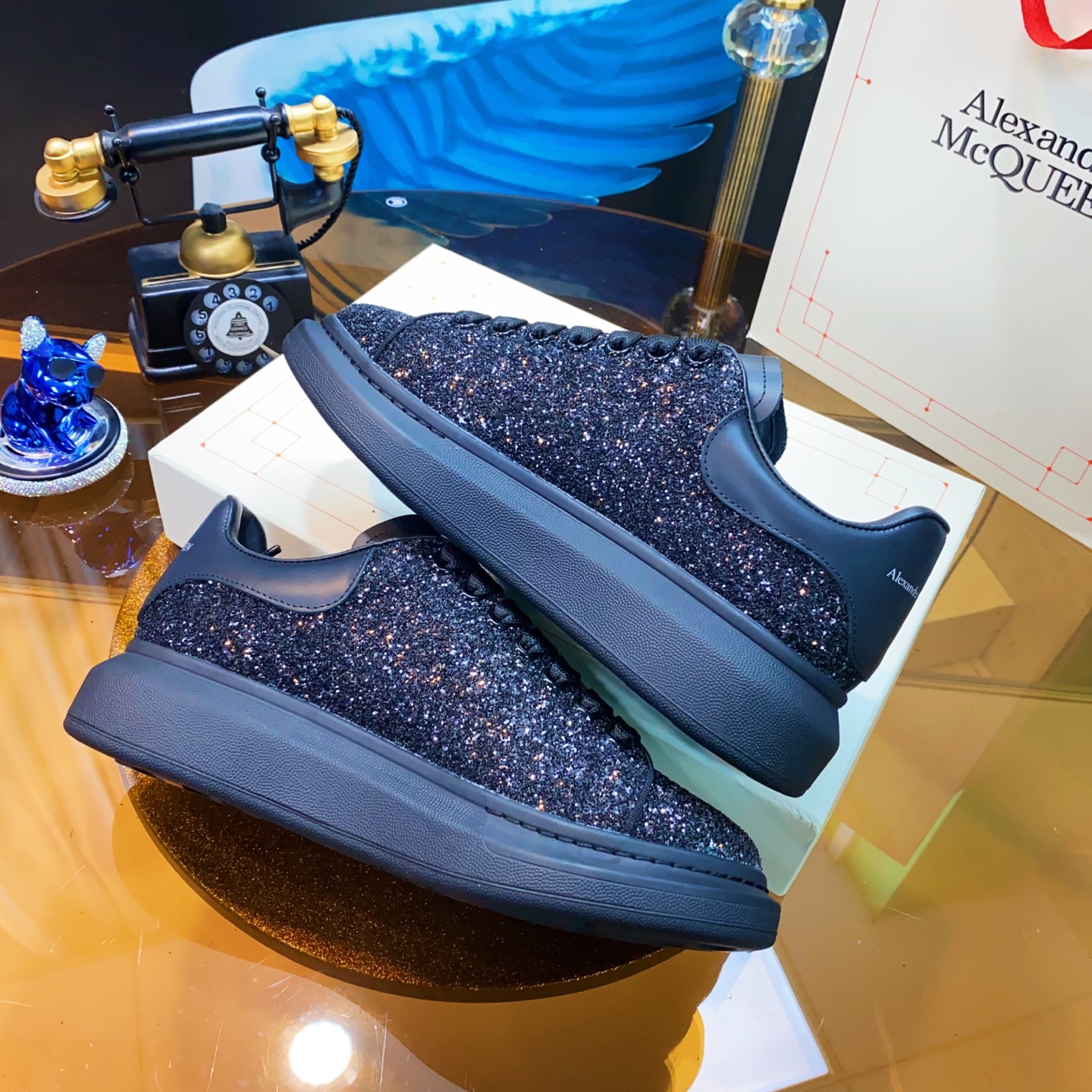 Alexander McQueen Glitter Sneakers Black