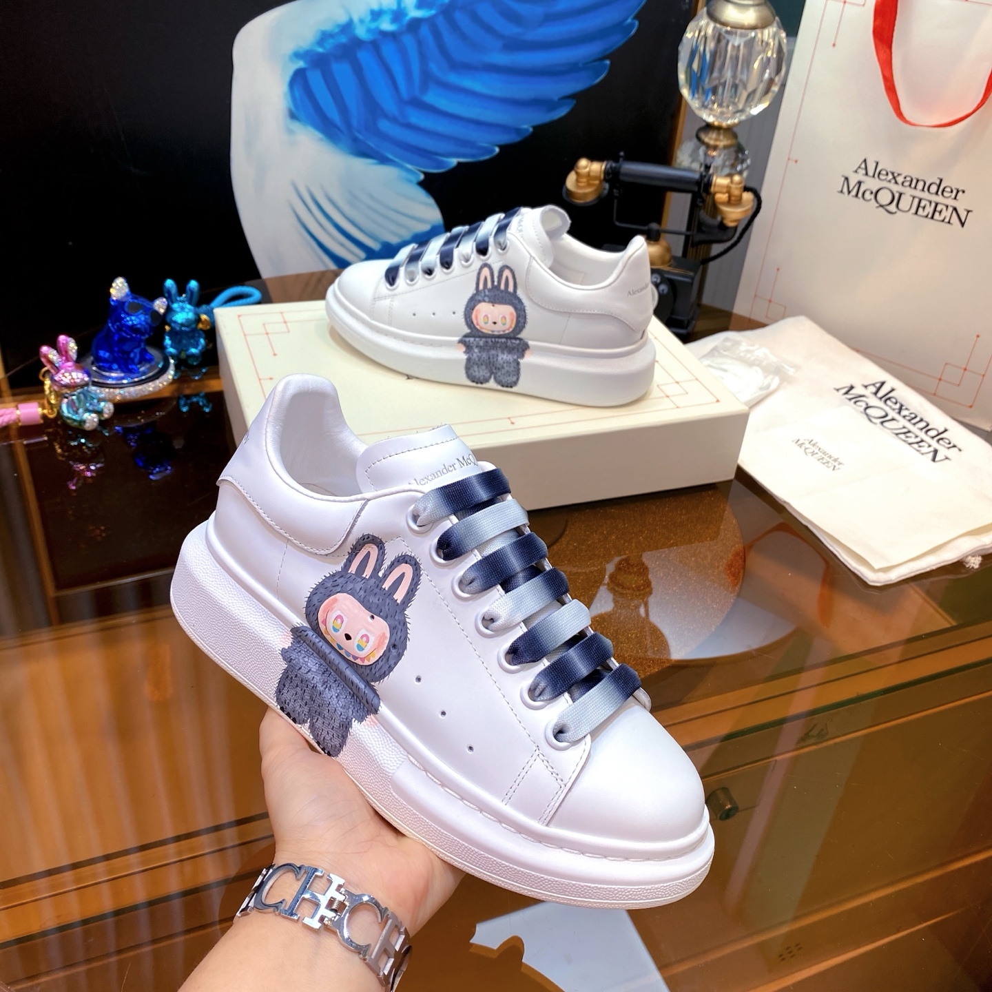 Alexander McQueen Pop Mart Bunny Sneakers White
