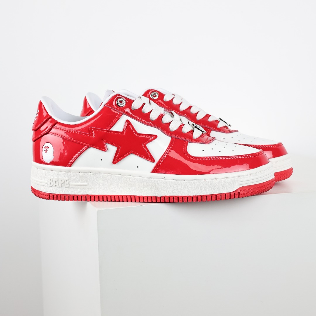 A Bathing Ape BAPE STA Low Sneakers Red/White