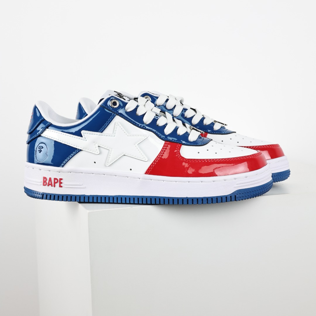 A Bathing Ape BAPE STA Low Sneakers Red/White/Blue