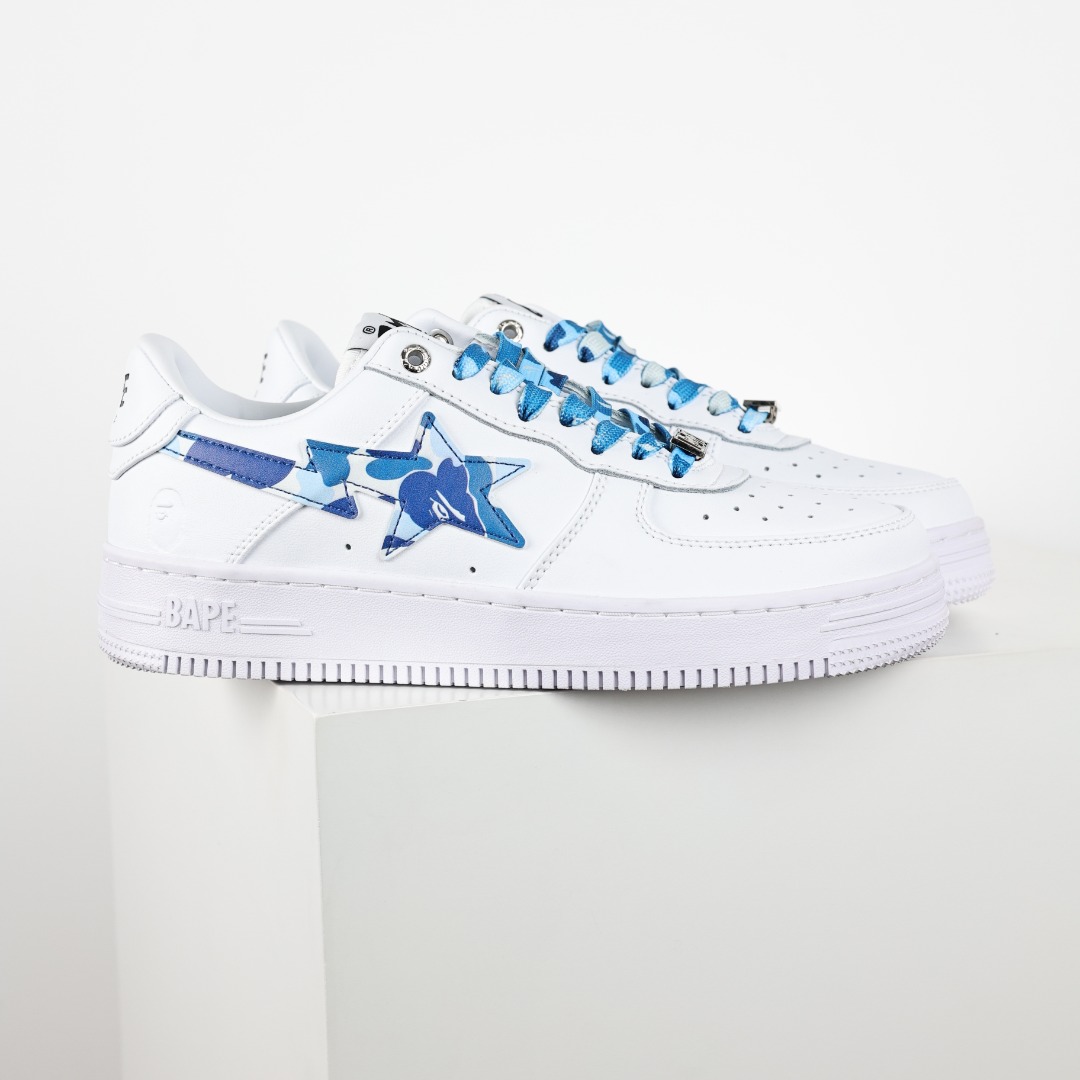 Bape Sta Star Low-Top Sneakers White/Blue
