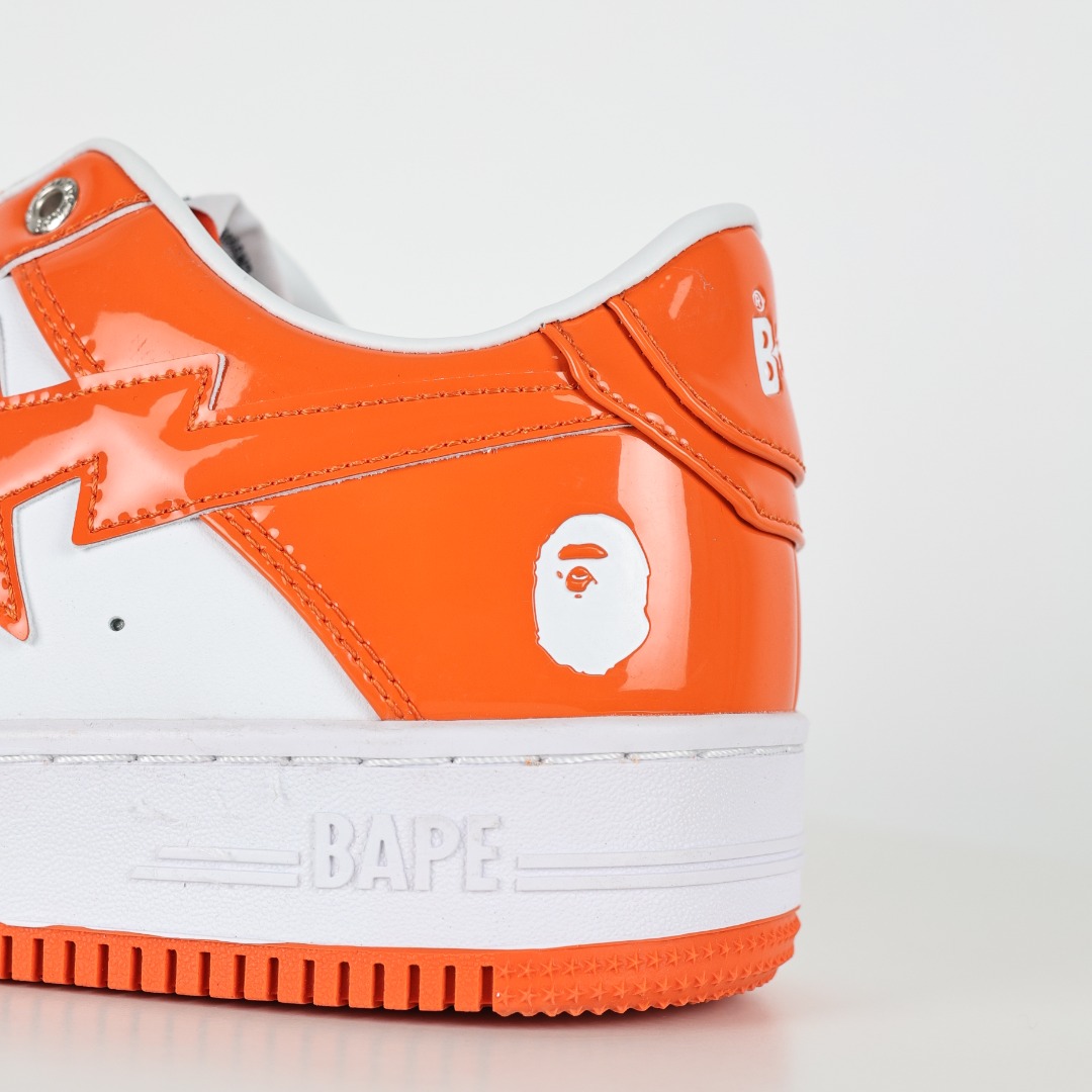 BAPE STA Patent Leather Sneakers Orange