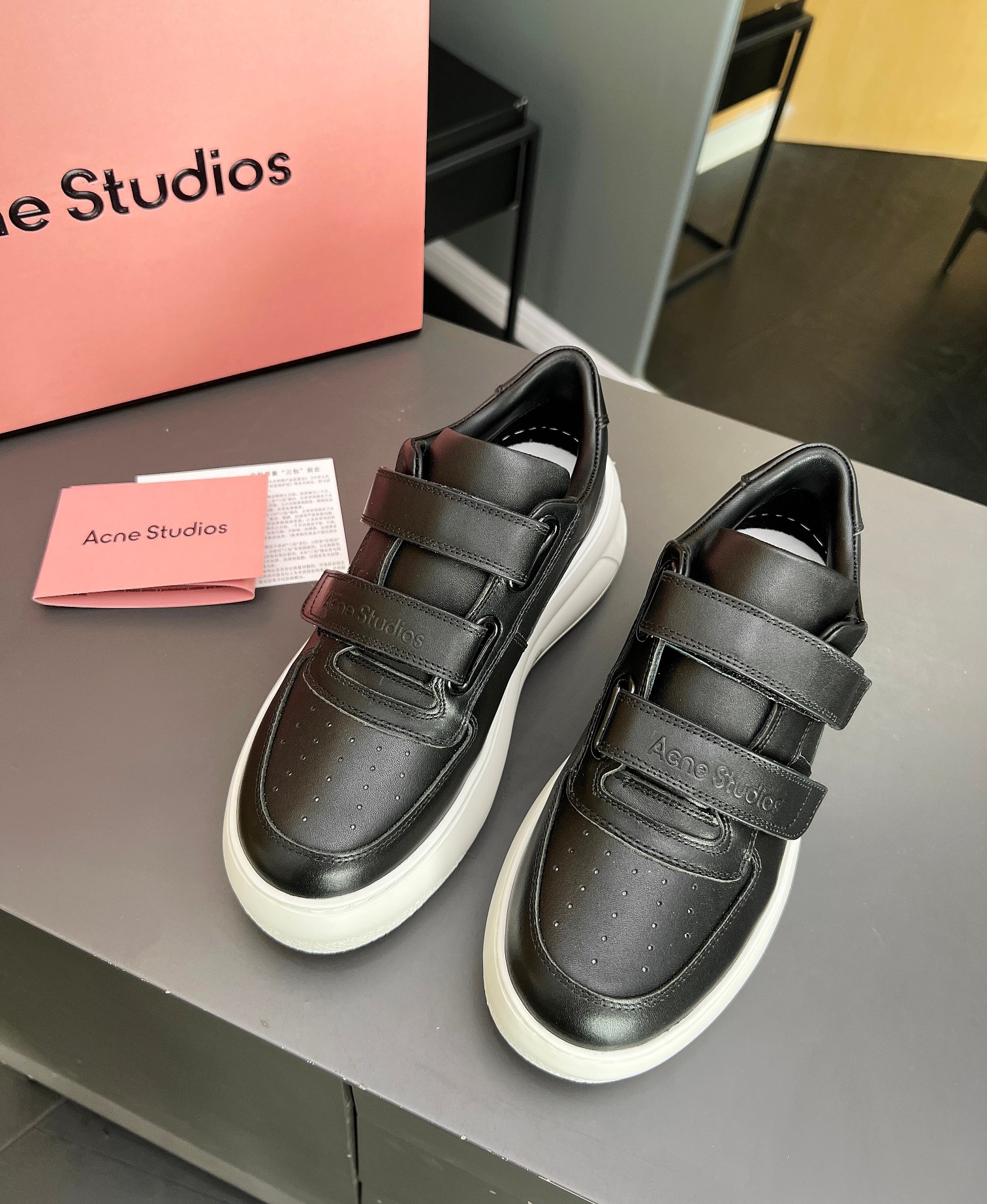 Acne Studios Velcro Platform Sneakers Black